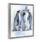 Stupell Industries Penguin Family Watercolor Framed Floater Canvas Wall Art Design by John Keeling